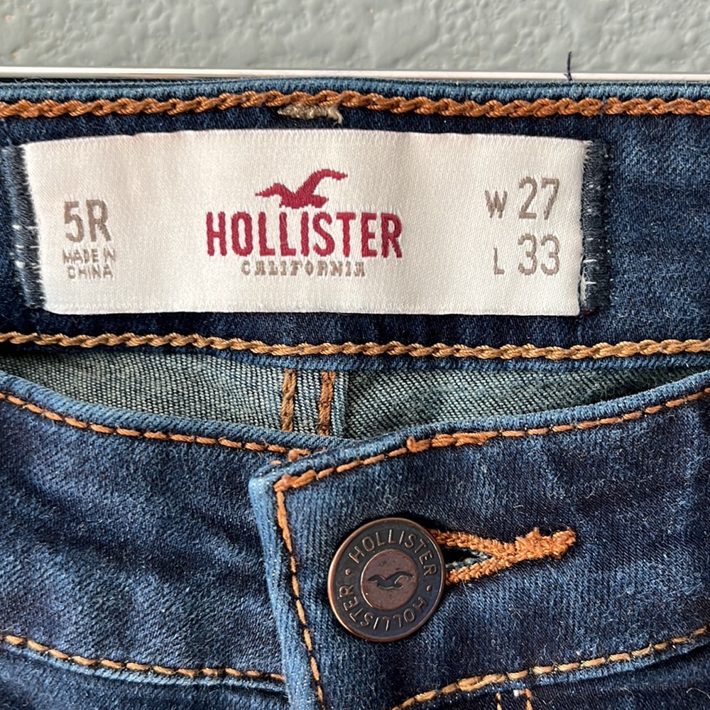 Hollister dark wash jeans size 5R W27 L33. Lightly worn, EUC, super flat… - Picture 3 of 6